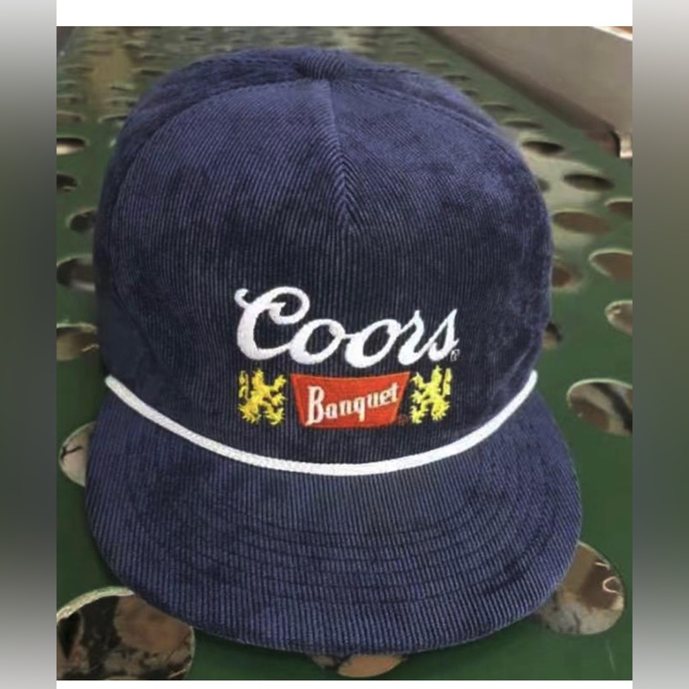 Coors Beer Banquet Corduroy Snapback Cap Retro Vintag… Gem